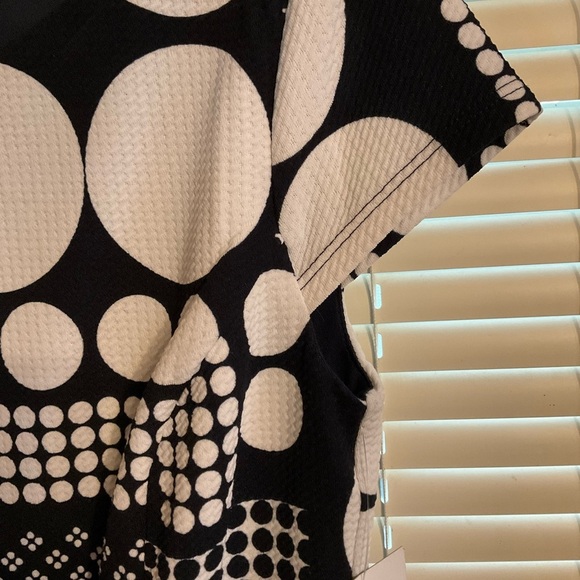 Enfocus Studio Dress Black White Size 4 Fit and Flare Cap Sleeves Circle… - Picture 8 of 10